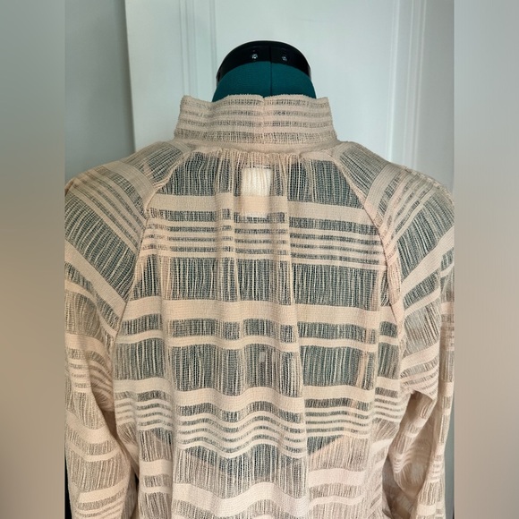 BCBGMAXAZRIA Pink Nude Semi-Sheer Long-sleeve Bodysuit - Picture 9 of 15